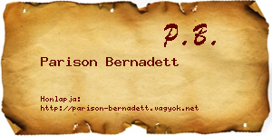 Parison Bernadett névjegykártya